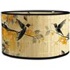 Morbuy Paralume Rotondo in Bambù Diametro 30 cm Motivo Floreale e Uccello Paralume Sostituibile per Lampade da Comodino, Lampada da Tavolo, Lampada da Terra, Lampadario Casa (Giallo C)