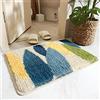 Treer-shop Tappetini da Bagno Antiscivolo Assorbente d'Acqua Tappeto,Lavabile Morbida Microfibra Floccaggio,Treer con Retro in Gomma Antiscivolo per Cucina, Doccia, Soggiorno (Le Foglie,50x80cm)