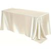 Chickwin Tovaglia Rettangolare in Raso, Tovaglia Elegante Copri Tavolo da Intern, Lavabile in lavatrice per Matrimoni, Feste, Banchetti, Celebrazioni di Vacanze (Beige,152 x 305 cm)