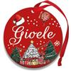 Corredino Neonato Pallina di Natale Personalizzata con Nome, Decorazione Natalizia 100% Italiana, Rosso, 8 cm (Rosso,Gioele)