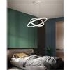 TOT ELECTRIC Lampadario sospeso led 60w 2 cerchi pendente cerchio rotondo con anelli bianco design moderno per camera salotto (Luce Naturale 4000K)
