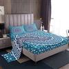 Loussiesd Boho Mandala lenzuolo Set di lenzuola in stile bohemien set king size per ragazze donne hippie mandala biancheria da letto setativo floreale esotica lenzuola blu bianco