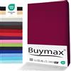 Buymax® Lenzuolo con Angoli Singolo 90x200 cm in 100% Cotone Jersey - Colore Bordeaux, per Materassi fino a 25 cm di Altezza