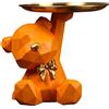 Starnearby Statua Orso Geometrico con Vassoio, Svuotatasche da Ingresso Design, Vassoio Portachiavi Ingresso, Ciotola per Chiavi, Statuetta con Vassoi Figurina Orso