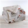 IlGruppone Coperta Plaid in Pile Sherpa Invernale, Morbida e Calda, Coperta Pelosa Copri Letto o Divano in Finta Pelliccia Singola Matrimoniale Doppio Lato - KirunaDis7 - Plaid 130x160