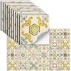 oxiang 24 Pezzi Adesivi Per Piastrelle Vinile Autoadesivi Adesivi Murali Impermeabili Per Cucina Bagno Piastrelle Parete Camino Armadio Decorazione Adesivi,Hz-44,20x20 Cm