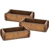 Spetebo Set di 3 scatole in legno a forma di mattoni con accessori in metallo, 30 x 15 cm, scatola decorativa vintage in legno riciclato, versatile