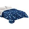 Tata Home Trapuntino Copriletto Trapuntato Primaverile Estivo 100 gr/mq Quilt Leggero Letto Due Piazze Matrimoniale 260x260 cm Fantasia Pianeti Stelle Luna Made in Italy Disegno Universo Stellato Blu Notte