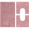 IlGruppone Set Tappeti Bagno con Fondo Antiscivolo Lavabili in Lavatrice Assorbenti 45 x 75 Cm 3 Pezzi - Rosa