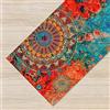 IlGruppone Tappeto Cucina Antiscivolo Made in Italy Passatoia Antimacchia Multiuso Corridoio Soggiorno Lavabile in Lavatrice - Mandala Rosso - 50x350 cm
