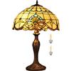 Bidesen 16 Pollice Vetro Colorato Lampada Da Tavolo In Stile Tiffany Con 16 Pollici Di Larghezza, Paralume Fatto A Mano Per Soggiorno, Camera Da Letto, Comodino, Tavolino