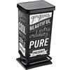 Rotho Paso Pattumiera 40l con pedale e coperchio, Plastica PP senza BPA, Nero(Hipster), 40l 35.3 x 29.5 x 67.6 cm