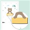 Stellasticker - Adesivo porta cameretta personalizzato con nome - decorazione da porta per bambini - facile da applicare e si rimuovere senza residui - ideale per maschietti e femminucce (orso)