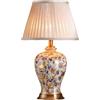 WLLWHF Lampada da tavolo in ceramica Lampada da comodino in stile cinese retrò retrò Lampada da comodino for soggiorno, divano, camera da letto, Lampada da lettura for studio(40 * 70.5CM)