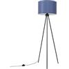 SOLLUX lighting Lampada da Terra Lampada Piantana Tessuto PVC Acciaio - 1 Paralume - Lampada LED Lampadina - Blu Marino Nevia