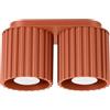 SOLLUX lighting Lampada da Soffitto - Faretto da Soffitto in Alluminio - 2 Paralumi - Lampada a LED - Aura Occra Rossa