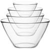 Bormioli Rocco 4pc di Base di Vetro di mescolanza della Cucina Bowl Set - Ciotole per Preparazione e Il Servizio - 4 Formati