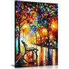 Panther Print Leonid Afremov - Dipinto a olio astratto su tela da parete per soggiorno, decorazione casa, Loneliness of Autumn, 76x51 cm (30x20in)
