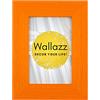 Wallazz Cornice Portafoto in Legno Pregiato - Made in Italy - Vetro Sintetico Infrangibile Crilex - Disponibile in Diverse Varianti - Design Italiano e Qualità Artigianale, 30x30cm Arancione