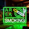 wpdash AREA SMOKING - Insegna al neon commerciale da appendere su pareti di aree fumatori designate in bar, ristoranti, hotel e edifici per uffici (35 x 25 cm)