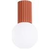 SOLLUX lighting Lampada da Soffitto - Lampadario in Alluminio e Vetro -1 Paralume - Lampadina LED - Ocra Rossa Halo