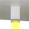 Partenopeautensili® Plafoniera moderna lampada Porta Faretto da soffitto in gesso verniciabile luce LED 60W per faretti GU10 tensione ingresso 230V (Luce Calda 3000K, Quadrato)