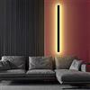 SHENGXUAN LED Applique da parete interni nero angolo minimalista lampada da parete 24W lunga striscia di luce bianco caldo corridoio scale comodino camera da letto alluminio illuminazione da parete (noir,120CM)