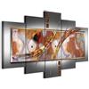 B&D XXL - Quadro Cuore Astratto 5 Pezzi - Stampa su Tela Canvas - Quadri Componibili Moderni Soggiorno Grandi - Pannelli Decorativi - Murale Arte Decorazioni da Parete - Amore 020101-173