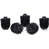 Relaxdays 5x Spazzole per Scopino da Bagno, Ciuffo di Ricambio Spazzolone WC, Filettatura 9,5 mm, Diametro 7 cm, Nero