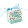 C.X.Y. 50pz Bomboniere Scatola CUORE Porta Confetti Segnaposto Regalo con il nastro raso (CELESTE)
