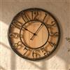 K&L Wall Art Orologio da parete grande vintage in stile industriale per casa di campagna, orologi da parete in legno con aspetto in metallo senza rumore di ticchettio, orologio silenzioso (Farmhouse