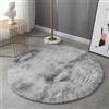 Generico Tappeto Rotondo 200 Cm 160 120 80 140 100 Cm, Tappeti da Soggiorno a Pelo Lungo, Soffice E Morbido Tappeto Antiscivolo per Camera da Letto, Tappeto da Letto a Pelo Lungo,Water Gray,160cm