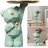 Starnearby Statua Orso Geometrico con Vassoio, Svuotatasche da Ingresso Design, Vassoio Portachiavi Ingresso, Ciotola per Chiavi, Statuetta con Vassoi Figurina Orso