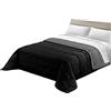Tata Home Trapunta Invernale Tinta Unita Double Face Singola Imbottita 300 gr/mq Piumone Caldo Letto 1 Piazza 160x260 cm Made in Italy Bicolore Nero Antracite MOD. D