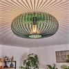 hofstein Lampada a soffitto Oravi, lampada a soffitto in metallo di colore verde, lampada retrò con effetto reticolo, Ø 40,5 cm, attacco E27. senza lampadine/e