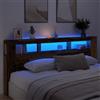 Iiaky Testiera Letto 220 cm Testiera Letto Matrimoniale con LED Testiera con Scomparti Testiera LED in Legno-Legno antico-220 x 103.5 cm