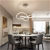 damastoreitalia Lampadario a sospensione a led moderno per camera da letto soggiorno forma nodo intrecciato (Bianco - Luce naturale 4000K)