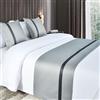 QRGMKL Runner da letto morbidi come la seta e cuscini abbinati Sciarpa da letto in tinta unita Corridore da letto per il piede del letto Copriletto a contrasto di colore-Light Gray||240X50cm for 1.8m Bed