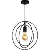 Chao Zan Lampada a sospensione moderna in ferro LED Lampadario in Lampadario Lampada a Soffitto metallo D'oro creativa semplice Plafoniera E27 rotondo Comodino camera da letto Cucina ristorante Bar Cafe (nero)