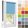 Estika Tenda a rullo semi-trasparente senza forare - 35 x 120 cm - Blu reale - per interni, per finestre, tessuto con protezione solare