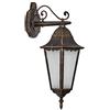 hofstein Lampada da parete per esterni Hongkong FROST, lampada verso il basso in stile antico, fusione di alluminio marrone/oro, vetri, E27, lampada da esterno retro/vintage, patio/giardino, senza lampadina/e