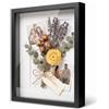 PHOTOLINI 3D cornice 30x40 cm nero, profonda con vetro e passe-partout, cornice per oggetti fino a 3 cm di profondità, legno MDF - perfetta per il fai da te e come regalo