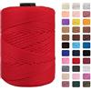CAMAL Cordino per Borse Uncinetto Macramè Filo 3mm Filo Poliestere 170m Corda Macrame Filato per Borse Uncinetto Spago Colorato Corde Colorate per Artigianato, Lavoro a Maglia (Rosso)