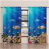 PETTI Artigiani Italiani - Tende a Pannelli per Interno con Anelli 2 Pezzi 140x280cm, Tenda Camera da Letto e Soggiorno Oscuranti Isolanti e Moderne, Acquario, 100% Made in Italy