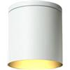 Partenopea Plafoniera faretto cilindrico tondo per soffitto da esterno IP54 per balconi terrazza patio androni Bagno cucina dotato di attacco per lampadine GU10 (Bianco, con lampadina luce calda 3000K)