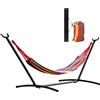 Outsunny Amaca da Giardino Autoportante con Struttura in Acciaio e Cotone Multicolor, Custodia Inclusa