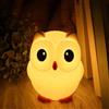 Generico Simpatica luce notturna a forma di gufo, lampada a LED per animali per bambini, lampada da comodino ricaricabile con luce notturna per asilo in silicone per bambini che dormono
