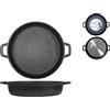 Home Pietra Tegame Antiaderente con 2 Manici, Alluminio, Antracite, 36 cm