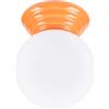 SOLLUX lighting Plafoniera Lampada da Soffitto - Faretto da Soffitto Ceramica Smaltata Vetro - 1 Paralume - Lampada LED Lampadina - Arancione Zori