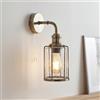 Licht-Erlebnisse Applique in vetro metallo H: 32,5 cm E27 in ottone antico chiaro design vintage lampada da parete soggiorno cucina illuminazione